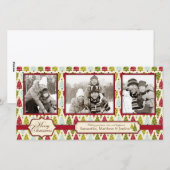 Weihnachtsbaum Foto Card Trio Feiertagskarte (Vorne/Hinten)