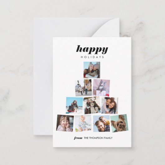 Weihnachtsbaum-Foto Collage Holiday Mitteilungskarte (Vorderseite)
