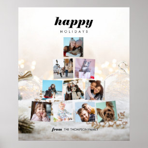 Weihnachtsbaum-Foto Collage Holiday Poster