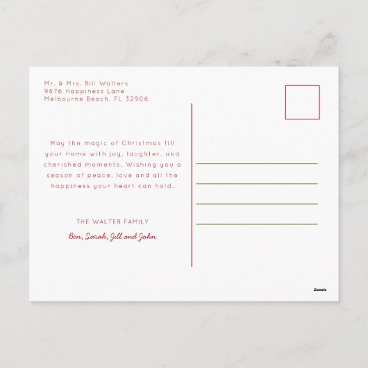 Weihnachtsbaum Foto Collage Holiday Postkarte (Rückseite)