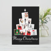 Weihnachtsbaum Foto Collage Personalisiert Feiertagskarte (Stehend Vorderseite)