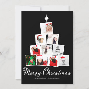 Weihnachtsbaum Foto Collage Personalisiert Feiertagskarte