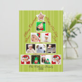 Weihnachtsbaum Foto Collage Urlaub Feiertagskarte (Stehend Vorderseite)