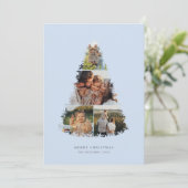 Weihnachtsbaum Foto Collage Urlaubskarte Feiertagskarte (Stehend Vorderseite)