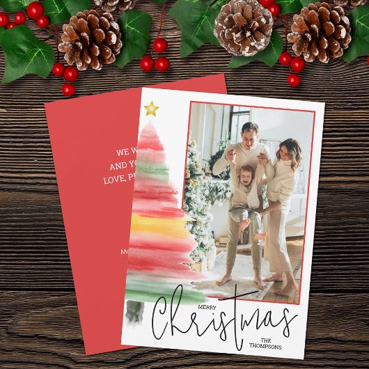 Weihnachtsbaum-Foto Feiertagskarte