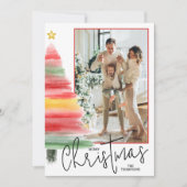 Weihnachtsbaum-Foto Feiertagskarte (Vorderseite)