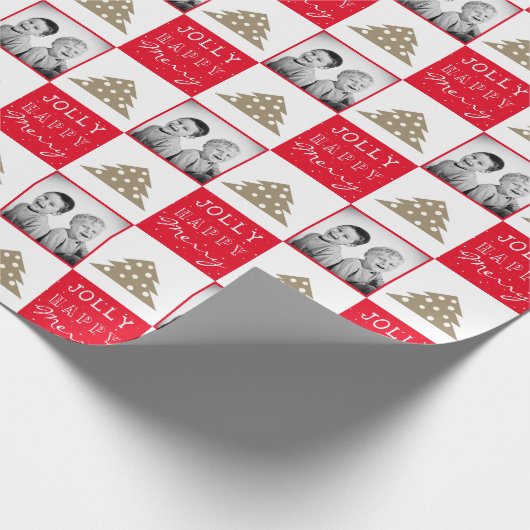 Weihnachtsbaum-Foto Geschenkpapier (Ecke)