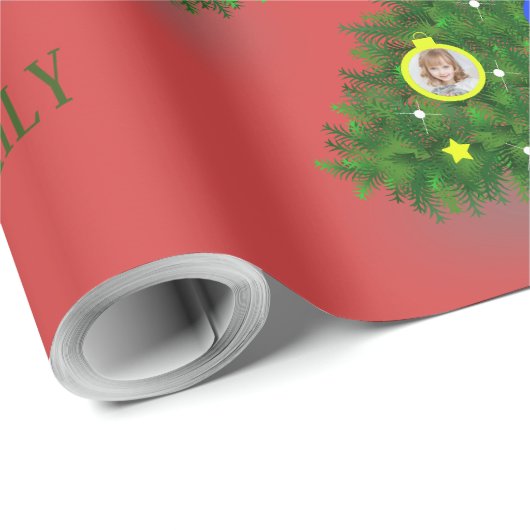 Weihnachtsbaum-Foto Geschenkpapier (Rolleneckpunkt)