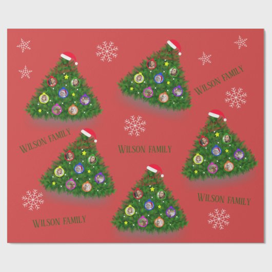 Weihnachtsbaum-Foto Geschenkpapier (Flach)