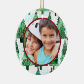 Weihnachtsbaum-Foto Keramik Ornament (Rechts)