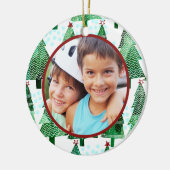 Weihnachtsbaum-Foto Keramik Ornament (Links)