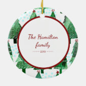 Weihnachtsbaum-Foto Keramik Ornament (Hinten)