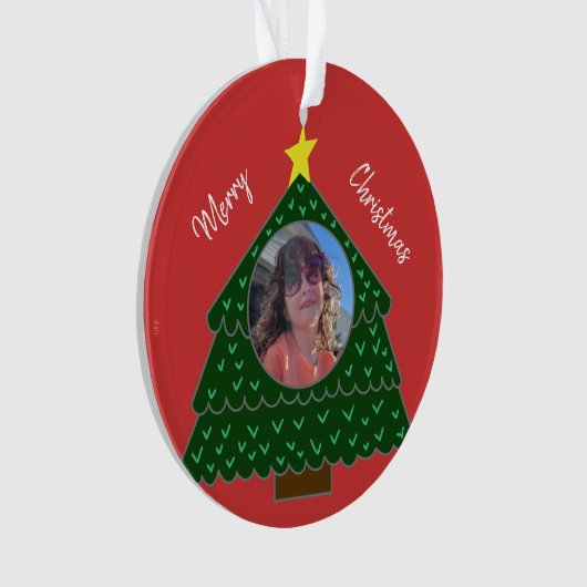 Weihnachtsbaum Foto Ornament (Vorderseite)