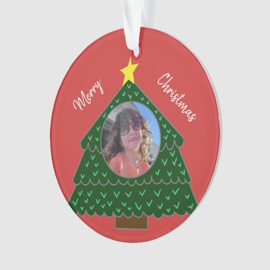 Weihnachtsbaum Foto Ornament (Vorderseite)