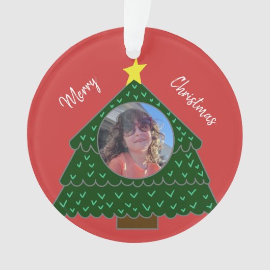 Weihnachtsbaum Foto Ornament (Vorderseite)