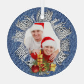 Weihnachtsbaum Foto Ornament Aus Glas (Rückseite)