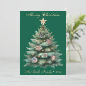 Weihnachtsbaum Foto Ornament Feiertagskarte (Stehend Vorderseite)