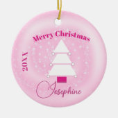 Weihnachtsbaum Foto Rosa Sterne Keramik Ornament (Vorne)