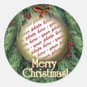 Weihnachtsbaum-Foto Runder Aufkleber (Vorderseite)