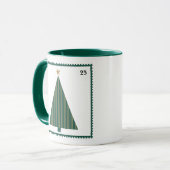 Weihnachtsbaum-Foto-Tasse mit Postwertzeichen-Moti Tasse (Vorderseite Links)