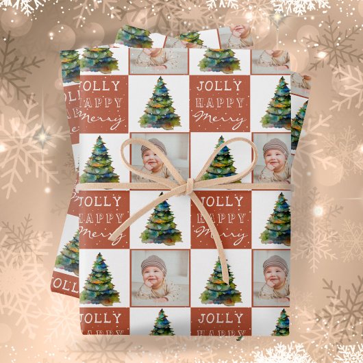 Weihnachtsbaum Foto Urlaubsmuster Geschenkpapier Set