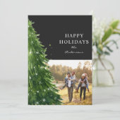 Weihnachtsbaum Foto Weihnachtskarte Feiertagskarte (Stehend Vorderseite)