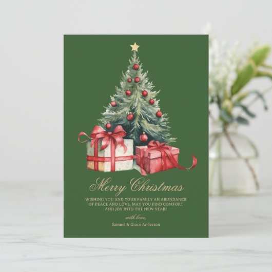 Weihnachtsbaum Foto Weihnachtskarte Feiertagskarte (Stehend Vorderseite)