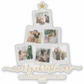 Weihnachtsbaum-FotoCollage Aufkleber (Vorderseite)