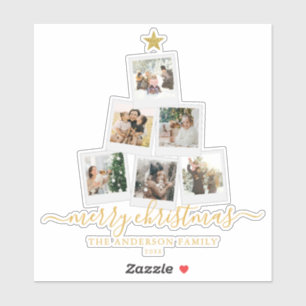 Weihnachtsbaum-FotoCollage Aufkleber