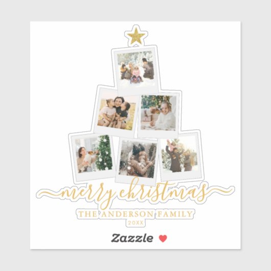 Weihnachtsbaum-FotoCollage Aufkleber (Blatt)