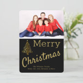 Weihnachtsbaum-Fotokarte Einladung (Stehend Vorderseite)