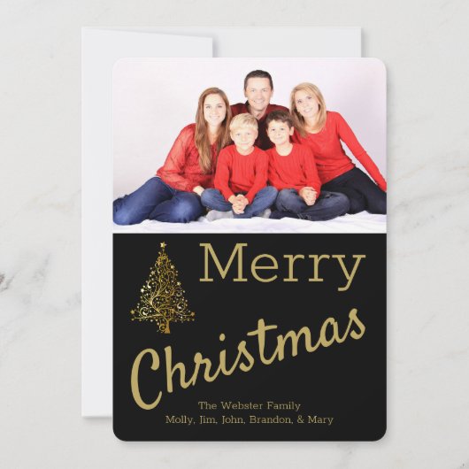 Weihnachtsbaum-Fotokarte Einladung (Vorderseite)