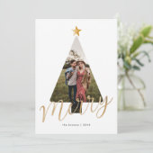 Weihnachtsbaum-Fotokarte Feiertagskarte (Stehend Vorderseite)