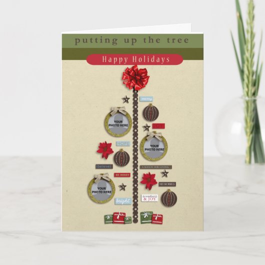 Weihnachtsbaum-Fotokarte Feiertagskarte (Vorderseite)