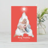 Weihnachtsbaum-Fotokarte Karte (Stehend Vorderseite)