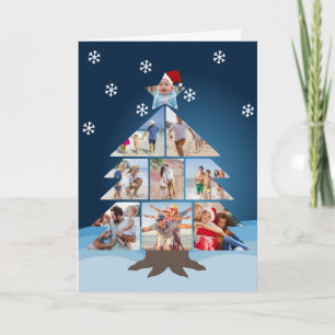Weihnachtsbaum-Fotokarte mit Schneeflocken Karte