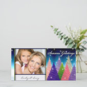 Weihnachtsbaum-Fotopartentafel Feiertagskarte (Stehend Vorderseite)