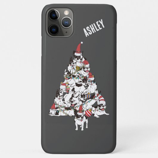 Weihnachtsbaum Französischer Bulldog Welpe Case-Mate iPhone Hülle (Rückseite)