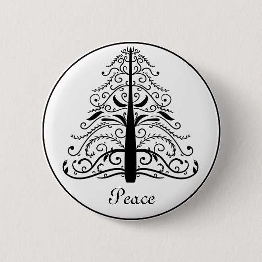 Weihnachtsbaum Frieden Button (Vorderseite)