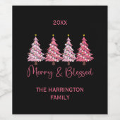 Weihnachtsbaum froh und gesegnet Custom Weinetikett (Einzelnes Label)