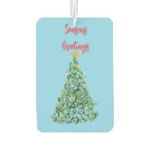 Weihnachtsbaum-Frohe Festtage Autolufterfrischer (Rückseite)