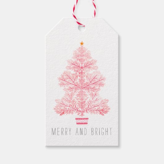 Weihnachtsbaum frohe und helle Ferien Geschenkanhänger (Vorderseite)