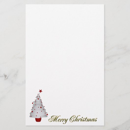 Weihnachtsbaum & Frohe Weihnachten Briefpapier (Vorderseite)