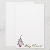 Weihnachtsbaum & Frohe Weihnachten Briefpapier (Vorne/Hinten)