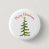Weihnachtsbaum frohe Weihnachten Button (Vorderseite)