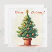 Weihnachtsbaum. Frohe Weihnachten! Feiertagskarte (Vorne/Hinten)