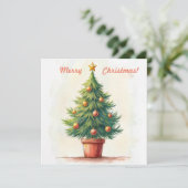 Weihnachtsbaum. Frohe Weihnachten! Feiertagskarte (Stehend Vorderseite)