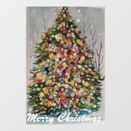 Weihnachtsbaum - frohe Weihnachten Fensteraufkleber