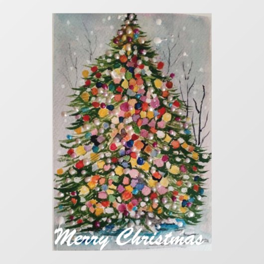 Weihnachtsbaum - frohe Weihnachten Fensteraufkleber (Blatt)