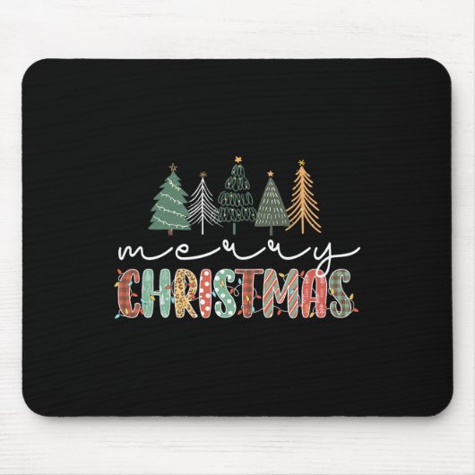 Weihnachtsbaum frohe Weihnachten für Mädchen Mousepad (Vorne)